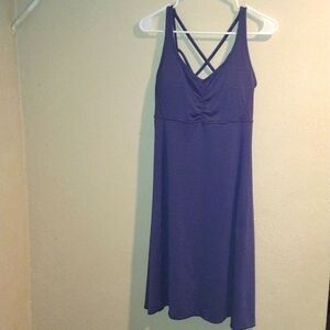 Striped Purple Prana Athletic Midi Dress M